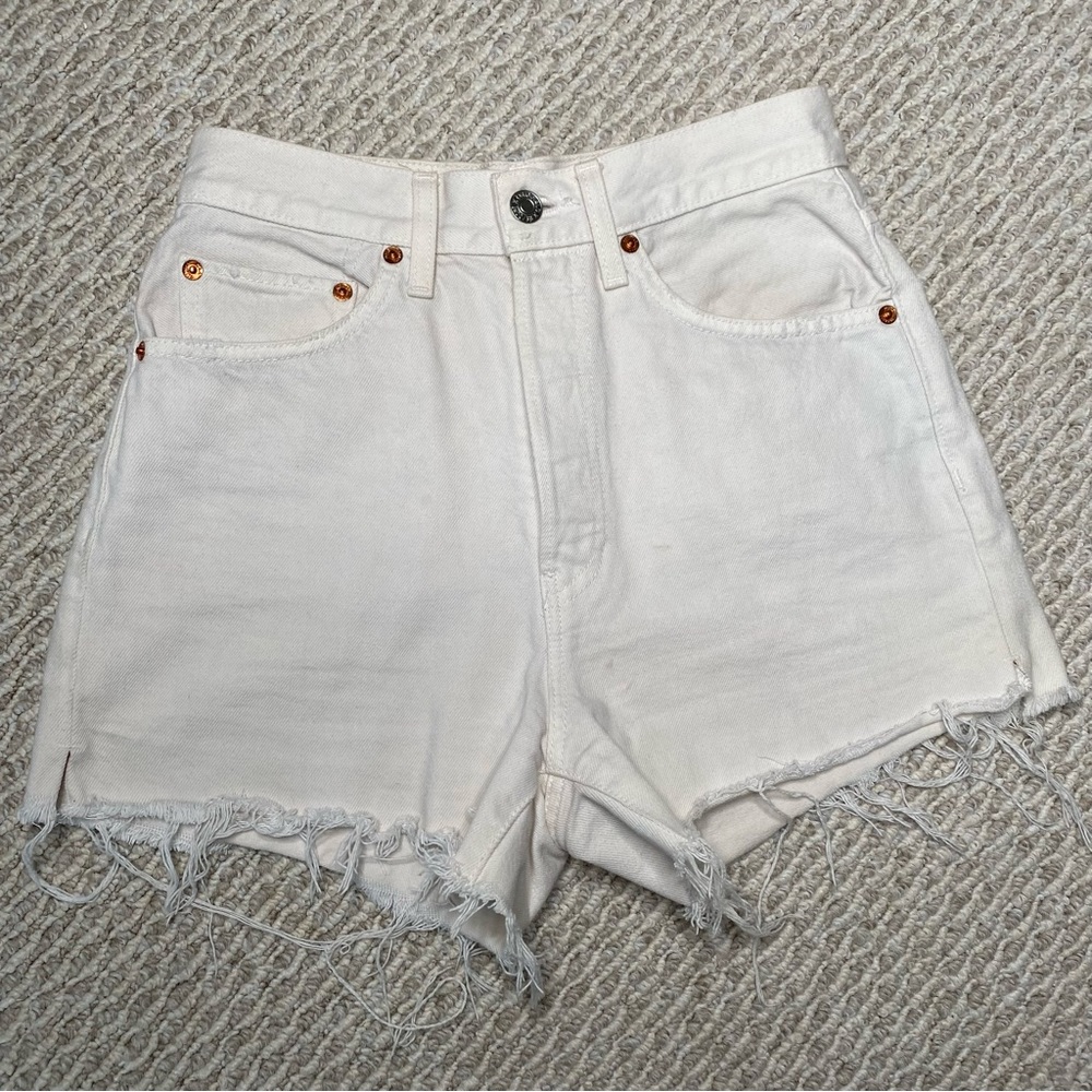 REDONE WHITE DENIM SHORTS SIZE 26